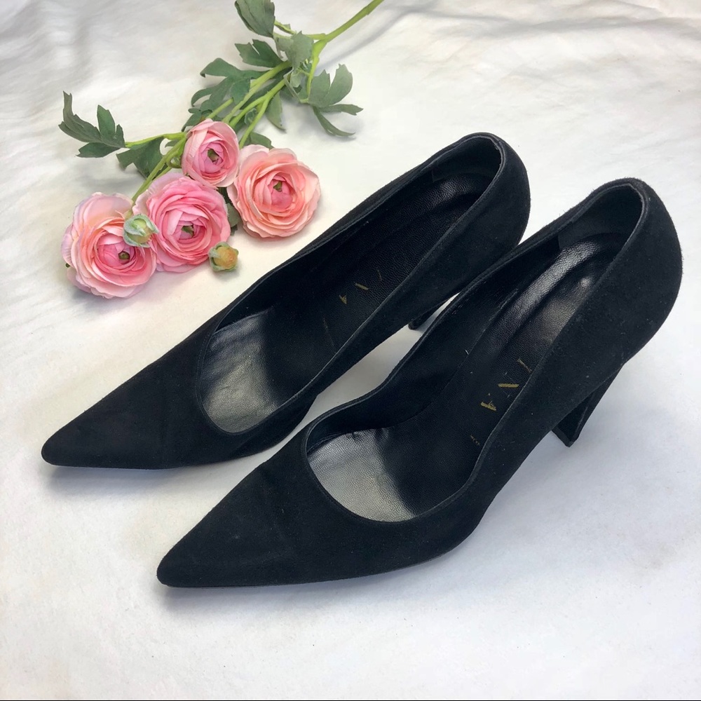 Gina London England pumps black suede leather